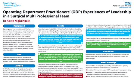 Operating Department Practitioners’ (ODP) experiences of leadership in a surgical multi professional team