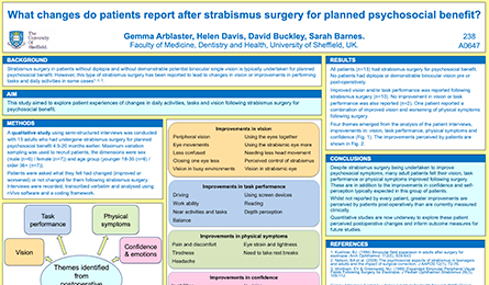 What changes do patients report after strabismus surgery for planned psychosocial benefit?